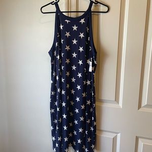 ❌SOLD❌NWT Old Navy Tank Dress Navy Blue w/White Stars XL